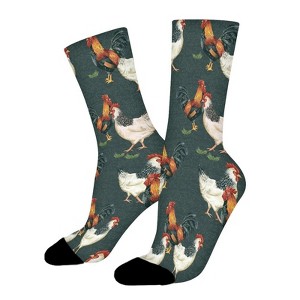 Chickens Women Printed Crew Socks Funny Funky Socks Soft Polyester Novelty Gifts for Artists Men - 1 of 1