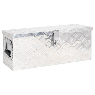 vidaXL Storage Box Silver 23.6 in.x9.3 in.x9.1 in. Aluminum