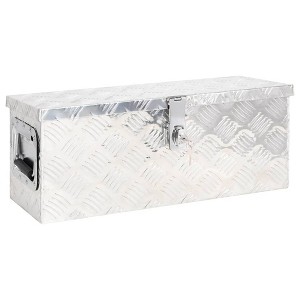 vidaXL Storage Box Silver 23.6 in.x9.3 in.x9.1 in. Aluminum - 1 of 4