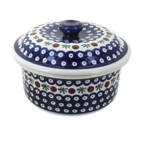 Blue Rose Polish Pottery 887 Zaklady Round Baker with Lid - 1 of 1