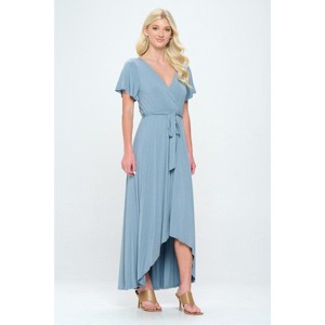 WEST K Women's Georgia Faux Wrap Dress with High-Low Hem and Tie Waist - 1 of 3