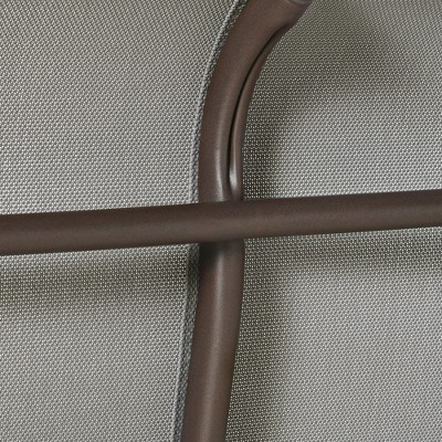 Gray Steel Outdoor Double Glider Bench with Mesh Seat