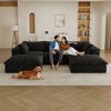 118.2" Corduroy Cloud Feather-filled U-Shaped Sectional Sofa with Deep Seat, Double-Layer Design, Removable Cushions, No Assembly, and DIY Combination - 3 of 4
