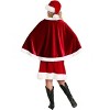 HalloweenCostumes.com   Women  Mrs. Claus Christmas Cloak, White/Red - 3 of 4