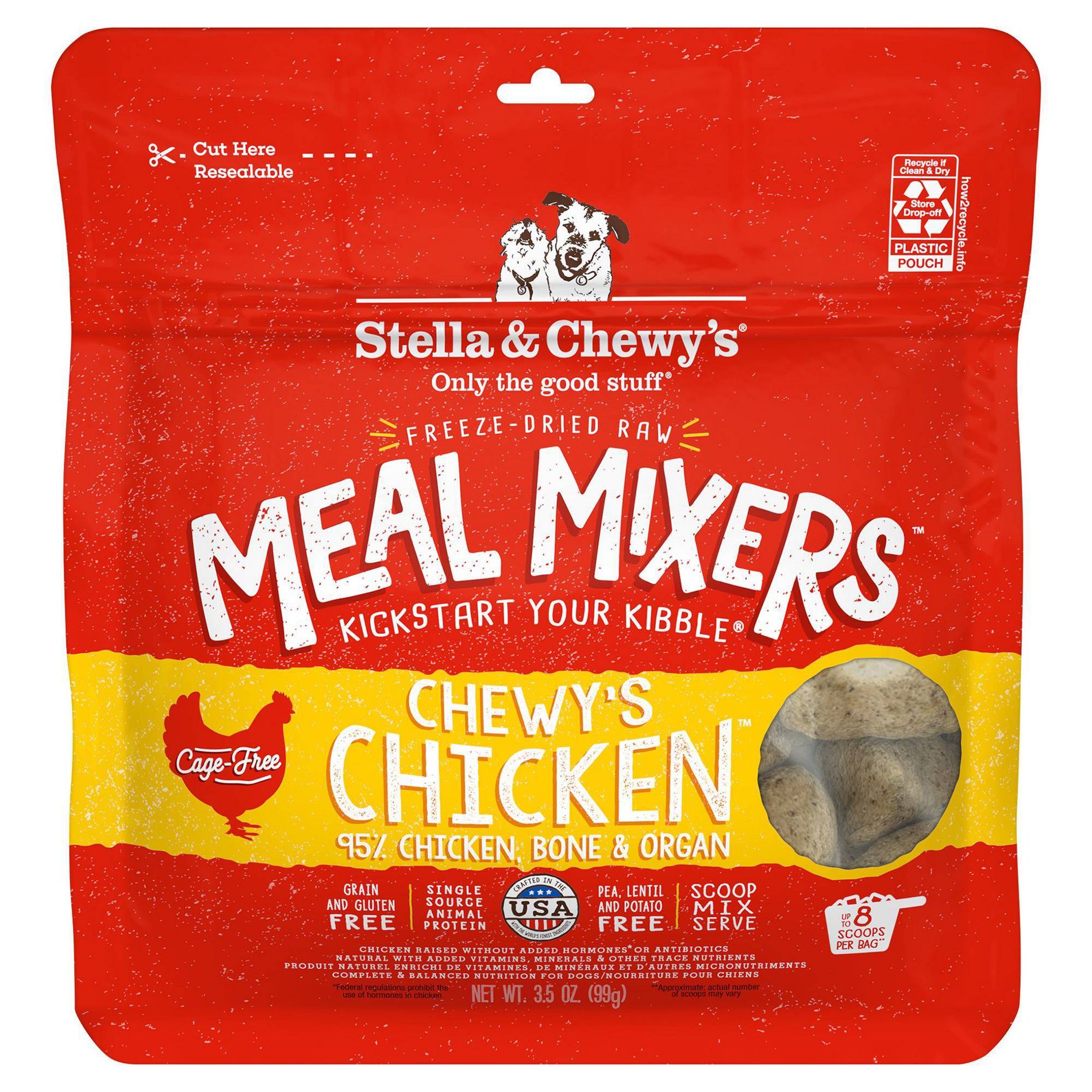 Stella & Chewy's Chicken Flavor Freeze-Dried Mixers Dry Dog Food - 3.5oz