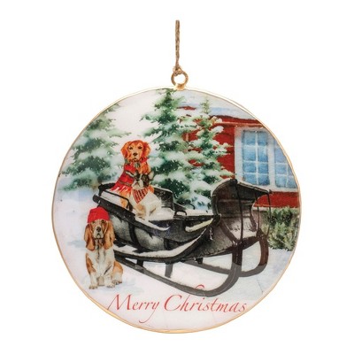 Melrose Metal Dogs Disc Ornament (Set of 6)