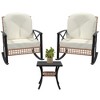 Jojoka
 3 PCS Patio Rocking Chairs Outdoor Rattan Bistro Set, Patio Conversation Sets with Coffee Table - 3 of 4