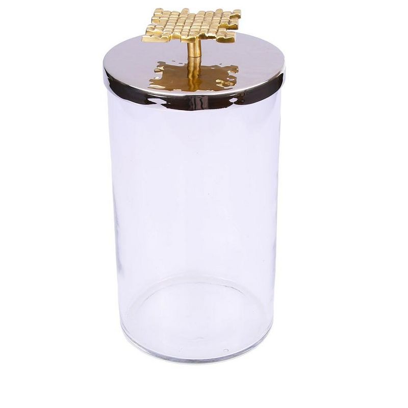 Classic Touch Glass Canister With Mosaic Design - 4"D X 8"H, 2 of 4
