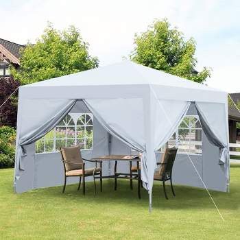 10x10ft Pop Up Gazebo Canopy, Removable Sidewall with Zipper, 2pcs Sidewall with Windows - Maison Boucle