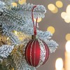Whisen D3.9" Christmas Ball Ornaments, Glass Decorative Hanging Ball Christmas Tree Ornaments, Set of 6 - 2 of 4
