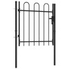 vidaXL Fence Gate Single Door with Arched Top Steel 39.4"x39.4" Black - 2 of 4
