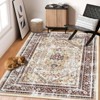 Vintage Retro Washable Area Rug - Non-Slip Low Pile Indoor Carpet for Living Room, Bedroom, Dining Room & Home Office - 4 of 4