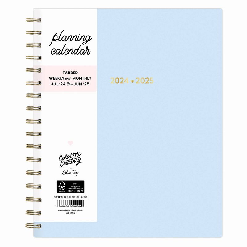 Color Me Courtney for Blue Sky 2024-25 Weekly/Monthly Planner 9&#34;x7&#34; Soft Touch Light Blue, 4 of 13