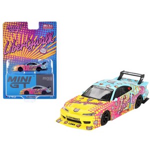 Nissan "LB-Super Silhouette" S15 SILVIA RHD Yellow and Blue with Pink Graphics Limited Edition 1/64 Diecast Model Car by Mini GT - 1 of 4