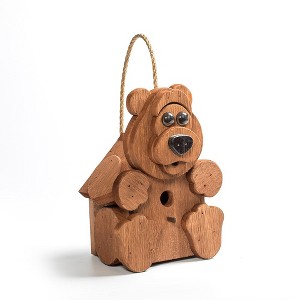 Brookside Woodwords Bear Birdhouse - Amish Made Pine Wood with Rope Hanger, 14.5 inches high - 1 of 1
