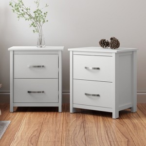 Galano Layton 2-Drawer Nightstand Effortless Assembly (Set of 2) - 19.1''W x 15.7''D x 21.9''H - 1 of 4