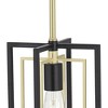 Possini Euro Design Nima Black Gold Mini Pendant Light 8" Wide Modern Open Rectangle Metal Fixture for Dining Room Kitchen Island - 3 of 4