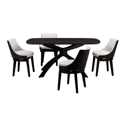 Orleans 5-Piece Black and Cream Wood Dining Set