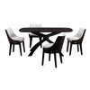 5pc Orleans Low Back Chair Dining Set Cream/Black - Boraam: Mid-Century Modern, Rubberwood Frame, Foam Upholstery - 3 of 4