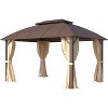 EROMMY 10' x 13' Gazebo, Hardtop Gazebo with Arc Galvanized Steel Double Roof - 4 of 4