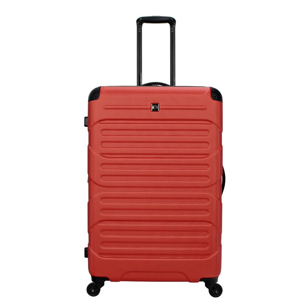 Skyline Hardside Large Checked Spinner Suitcase - Red