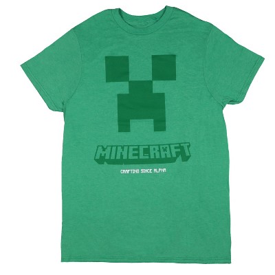 Seven Times Six Minecraft Creeper Shirt Men's Crafting Since Alpha Adult Short Sleeve Tee Green