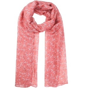 INSPIRE CHIC Women's Floral Printed Long Lightweight Soft Sheer Scarves for All Season 1Pc - 1 of 4