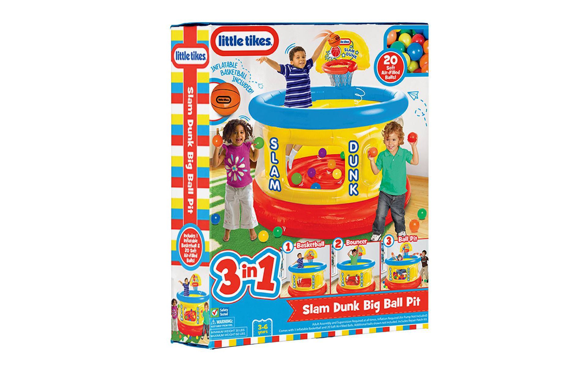 Little Tikes Slam Dunk Big Ball Pit with 20 Air-Filled Balls: For Ages 3-6, Plastic