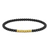 EVERLY JEWELRY |Men's Yellow Plated Sterling Silver 4mm Black Titanium Spring Bead Elastic Bracelet - 9 in - 4 of 4