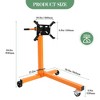 Rotating Engine Stand - 750LBS Steel Rotating Engine Stand with 360° Adjustable Mounting Head, Built-In Tool Tray, 4 Adjustable Arms - 3 of 4