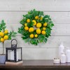 Northlight Lemons and Leaves Artificial Spring Wreath, Yellow - 18-Inch - 2 of 4
