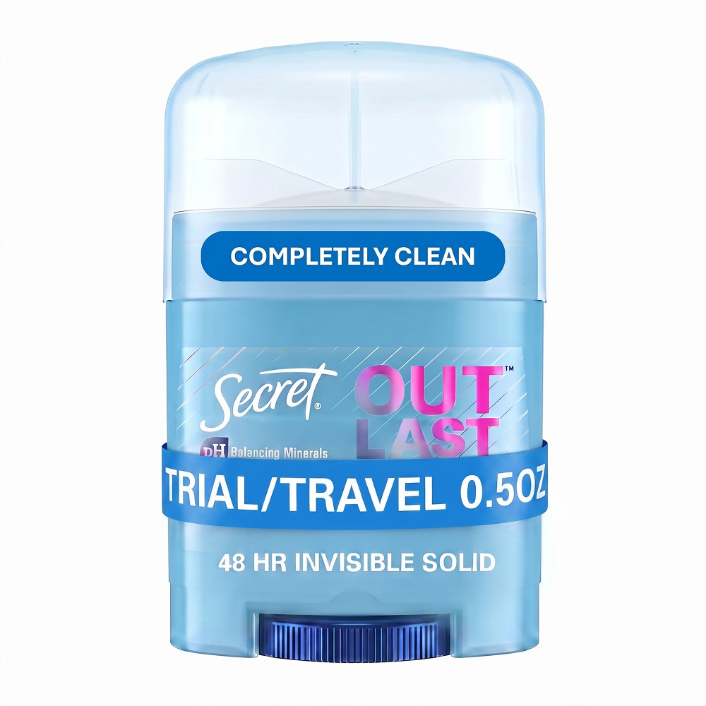 Secret Outlast Xtend Completely Clean Mini Invisible Solid Antiperspirant and Deodorant - Travel Size - 0.5oz