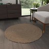 4' Round Round Braided Solid Jute Area Rug Brown - Masada Rugs - 2 of 4