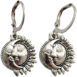 Sun and Moon Earrings, Mom/Grandma/Friends, Vintage Bohemian Leverback Earrings - 1 of 4