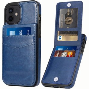 Entronix Case Compatible with iPhone 12 Mini - [6 Slot Card Holder] Slim Leather Wallet - 1 of 4
