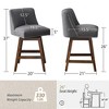 2Pcs Counter Height Bar Stools 26" Seat Height Swivel Counter Stools With Back Upholstered Barstools Household Furniture - 4 of 4