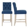 WestinTrends 24" Linen Fabric Tufted Counter Stool (Set of 2) - 4 of 4