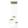 Toltec Lighting Nouvelle 3 - Light Pendant in  New Aged Brass with 4" Square White Muslin Shade - 2 of 2