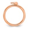 Black Bow Jewelry Sterling Silver 14k Rose Gold Plated Stackable Whale Tail Ring - 2 of 4