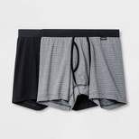 Men's Striped 2pk Boxer Briefs - Goodfellow & Co™ Black/Gray