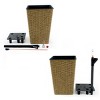 Okak Self-Watering Plastic Planter Pots with Holes Orchid & Succulent Planters, Square Wicker Indoor/Outdoor Use,2 Pack(S+M) - 4 of 4