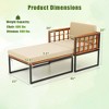 Costway 1/2 PCS Outdoor Furniture Set Patio Acacia Wood Armchair with Long Ottoman Cozy Seat - 3 of 4