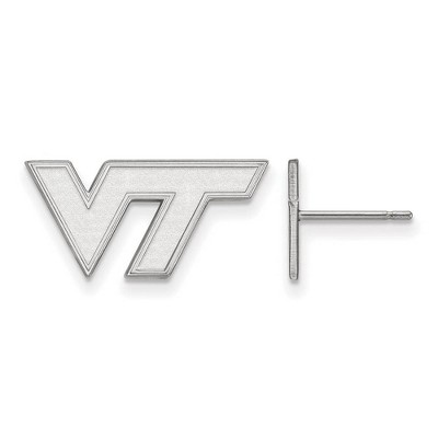Black Bow Jewelry 14k White Gold Virginia Tech Hokies NCAA Post Earrings