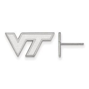 Black Bow Jewelry 14k White Gold Virginia Tech Hokies NCAA Post Earrings - 1 of 3
