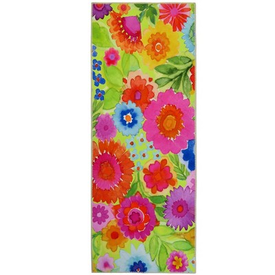 Homefires Magical Garden Indoor Runner Rug, 20" x 54", Vibrant Floral & Butterfly Design