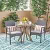 Kent 3pc Acacia Wood & Wicker Bistro Set - Gray - Christopher Knight Home: Outdoor Furniture with Iron Hardware - 2 of 4