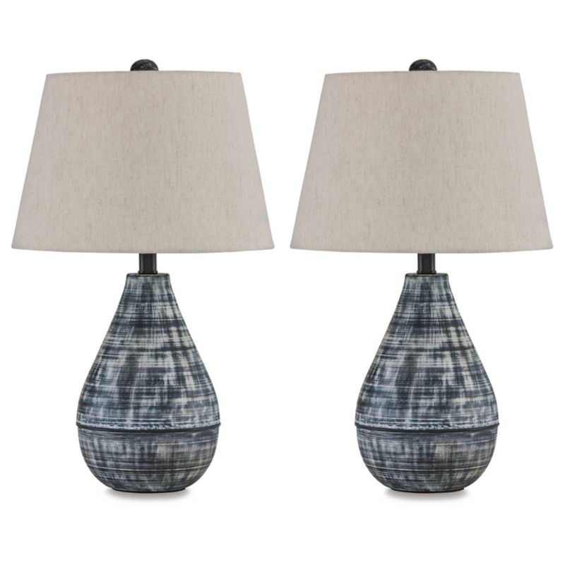 Signature Design by Ashley (Set of 2) Erivell Table Lamps Taupe/Black, 1 of 6