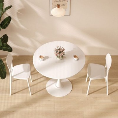 31.5" Round Dining Table, Small Space Modern Kitchen Table for 2, Compact Tulip Pedestal Table for Dining Room or Breakfast Nook-The Pop Home