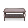 Outdoor Wicker CoffeeTable Patio Coffee Tables for Outside, Tempered Glass Top Wicker Table with Storage Coffee Table for Patio Balcony Porch Deck - 3 of 4