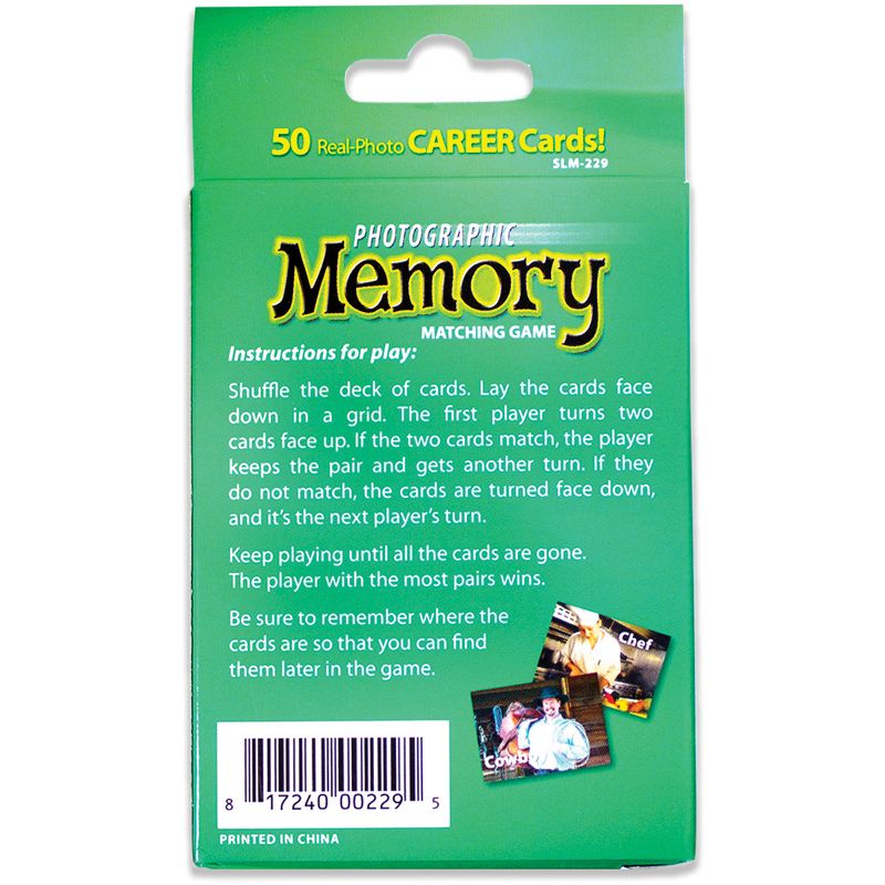 Stages Learning Materials Photographic Memory Matching Game, Careers, Pack of 3, 4 of 8